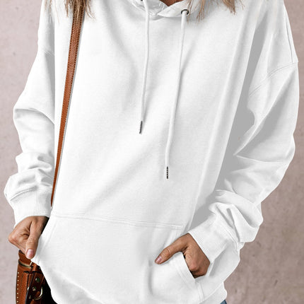 Drawstring Pocketed Long Sleeve Hoodie