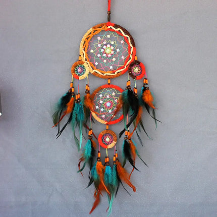 2023 New Dream catchers Retro 5 Ring Dream Catchers Home Decoration Indians Natural Stone Tree of Life Dreamcatcher Wall Hanging
