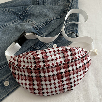 Plaid Wide Strap Crossbody Bag