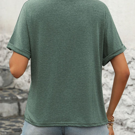 Half Button Short Sleeve T-Shirt