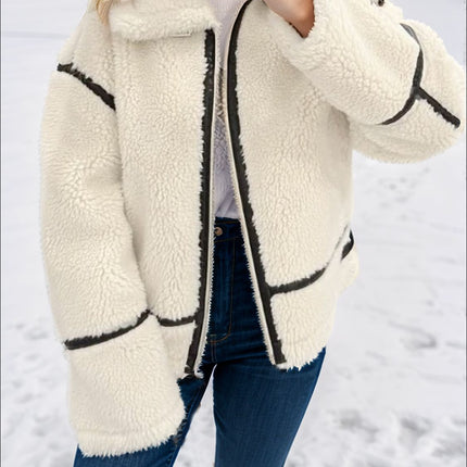 Zip Up Long Sleeve Sherpa Jacket