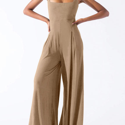 Square Neck Wide Strap Jumpsuit