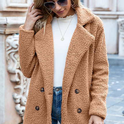 Ivy Lane Full Size Lapel Collar Sherpa Coat