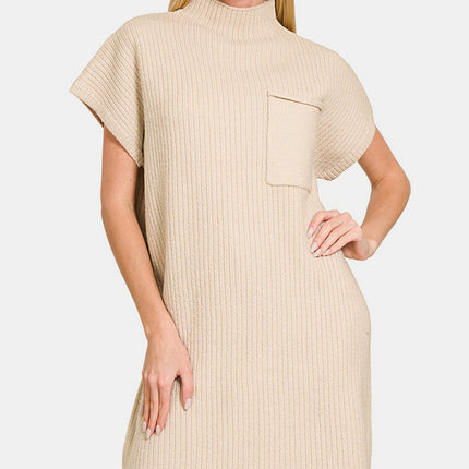 Zenana Short Sleeve Sweater Mini Dress