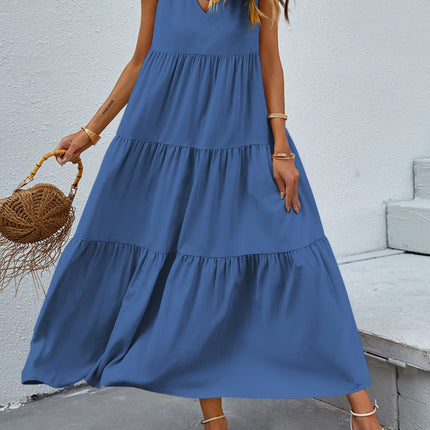 Tiered V-Neck Sleeve Dress