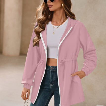 Outdoor Waterproof Long Sleeve Hooded Windbreaker