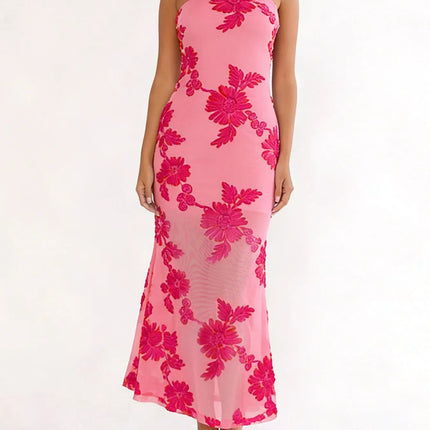 Floral Tube Dress with Scarf