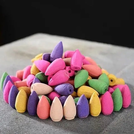 280Pcs Backflow Incense Cones 100% Natural Scents Waterfall Rose Tulip Jasmine Lavender for Burner Holder Meditation Yoga Gift
