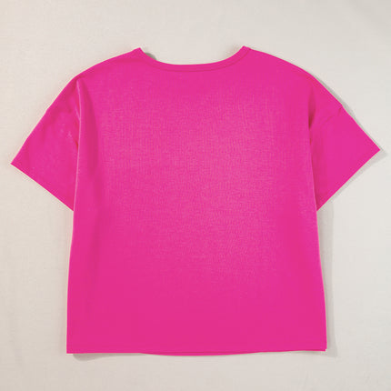 Pocketed Round Neck Short Sleeve T-Shirt