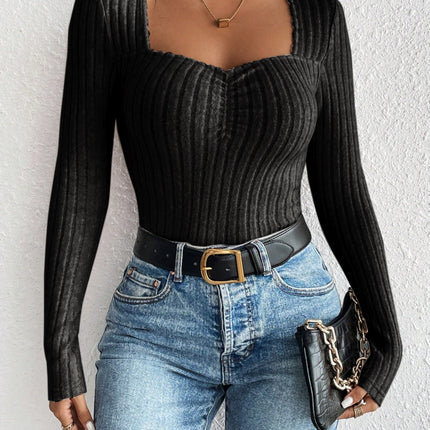 Ribbed Long Sleeve T-Shirt