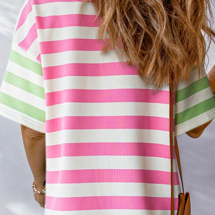 Striped Round Neck Half Sleeve T-Shirt