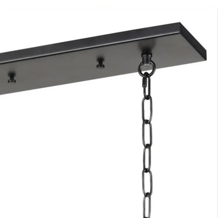 Nordic Designer Dining Room Lamp Rectangular Creative Simple Plain Industrial Style Black Living Room Bedroom Candle Chandelier