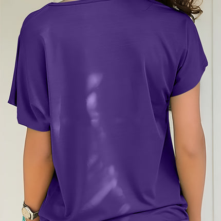 Asymmetrical Neck Short Sleeve T-Shirt