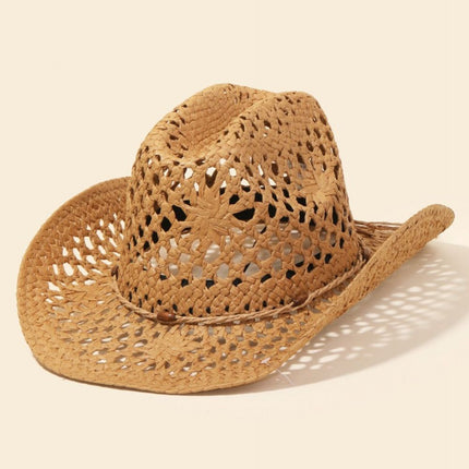 Fame Straw Weave Rope Ribbon Cowboy Hat