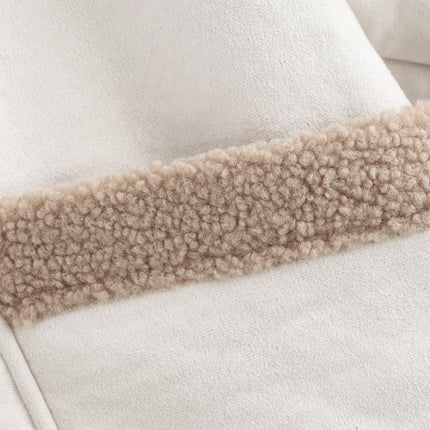 Fuzzy Collared Neck Long Sleeve Jacket