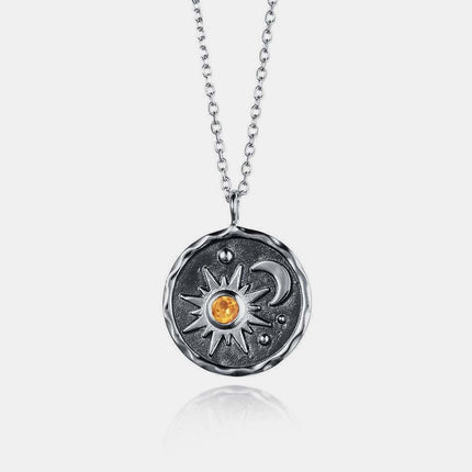 Alloy Inland Zircon Sun & Moon Necklace