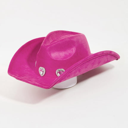 Fame Rhinestone Pave Heart Cowboy Hat