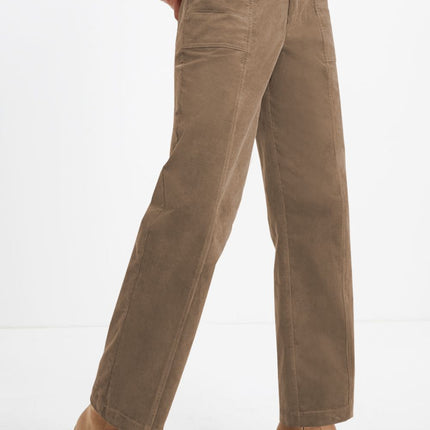 Half Elastic Waist Straight Pants