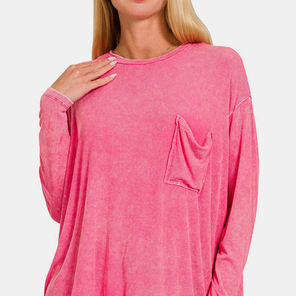 Zenana Round Neck Long Sleeve T-Shirt