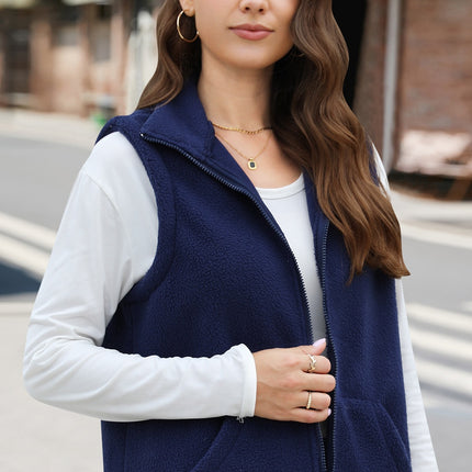 Zip Up Vest Coat with Pockets