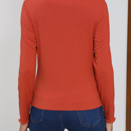 Mock Neck Long Sleeve T-Shirt - Vickie Lynn's