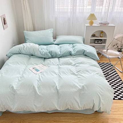 High Quality Bedding Set Skin Friendly Fabric Quilt Cover Set Single Double King Size Solid Color Duvet Cover Set