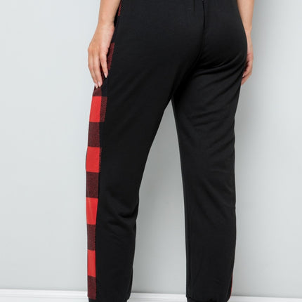 Celeste Design Full Size Plaid Side Print Sweatpants