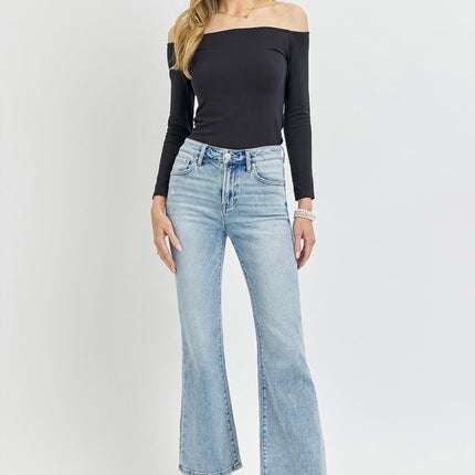 RISEN Full Size High Rise Ankle Flare Jeans