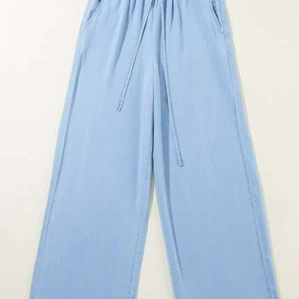 Drawstring Wide Leg Jeans