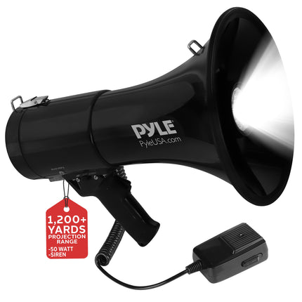 Pyle Portable Compact PA Megaphone Speaker with Alarm Siren & Adjustable Volume