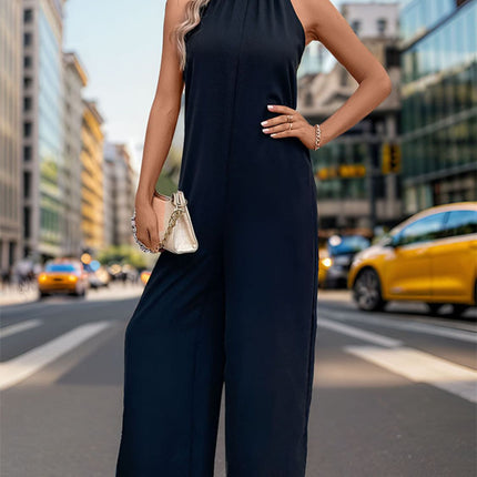 Tied Grecian Wide Leg Jumpsuit