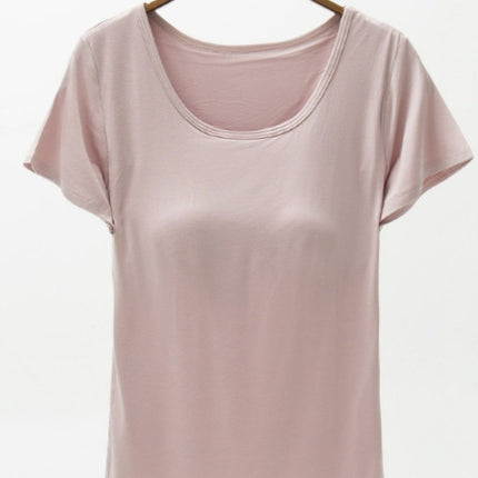 Round Neck Modal T-Shirt with Bra