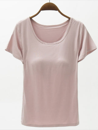 Round Neck Modal T-Shirt with Bra