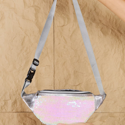 Fame Festival Baby Sequin Front Single Zipper Fanny Pack