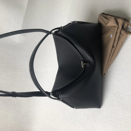 Swedish niche Toteme ladies lychee grain cowhide T-lock buckle simple commuting large-capacity shoulder Messenger bag clutch