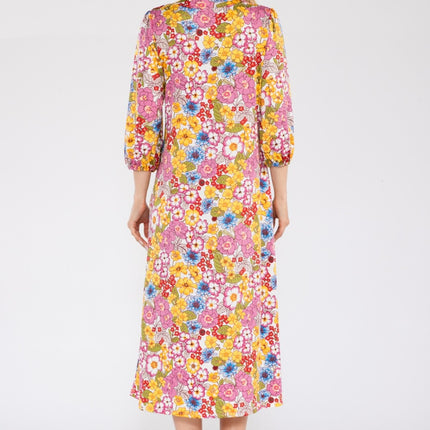 Celeste Full Size Floral Midi Dress with Bow Tied