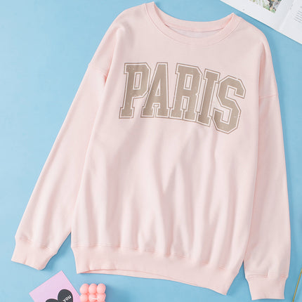 PARIS Round Neck Long Sleeve Sweatshirt