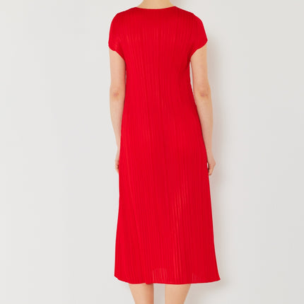 Marina West Swim Pleated Cap Sleeve A-Line Dress