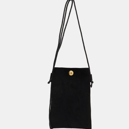 Suede Snap Down Crossbody Bag