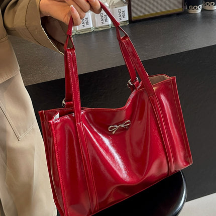 PU Leather Bow Shoulder Bag