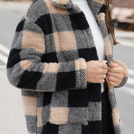 Button Up Drop Shoulder Fuzzy Jacket