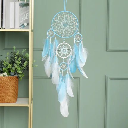 2023 New Dream catchers Retro 5 Ring Dream Catchers Home Decoration Indians Natural Stone Tree of Life Dreamcatcher Wall Hanging