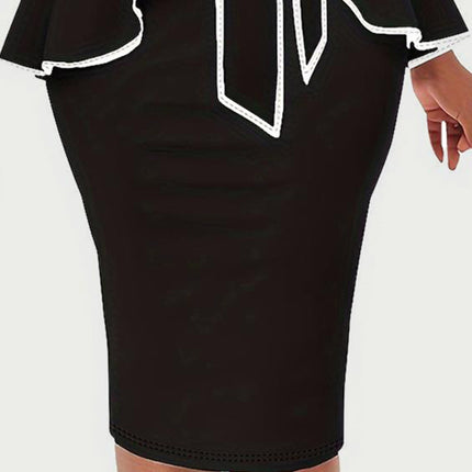 Plus Size Cutout Contrast Sleeveless Dress