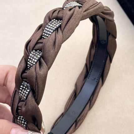 Rhinestone Braided Wide Headband