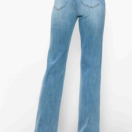 bytos Full Size Distressed High Rise Straight Jeans