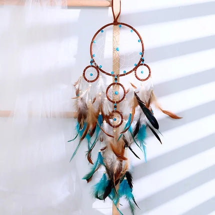 2023 New Dream catchers Retro 5 Ring Dream Catchers Home Decoration Indians Natural Stone Tree of Life Dreamcatcher Wall Hanging
