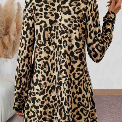 Leopard Round Neck Long Sleeve T-Shirt