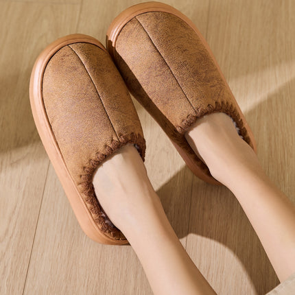 Thermal Round Toe Platform Slippers