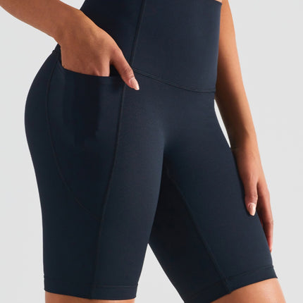 Pocketed High Waist Active Shorts