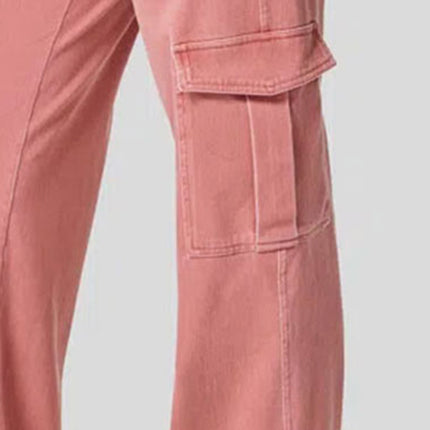 High Waist Straight Leg Cargo Jeans